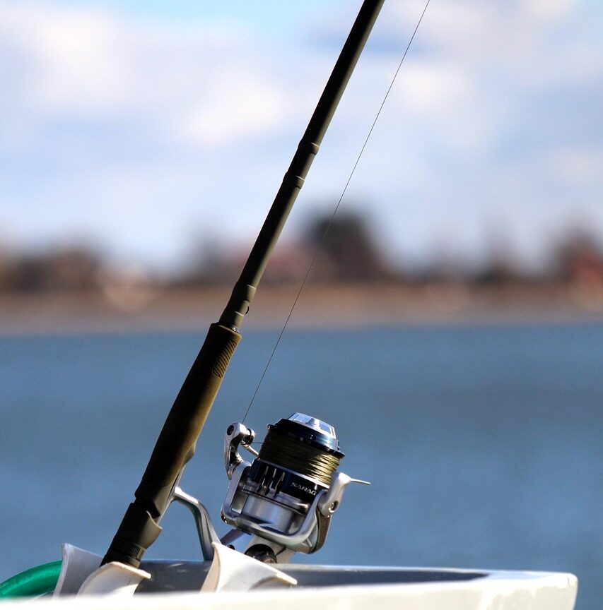 fishing, fishing boat, fishing rod, lake, nature, bodden, hobby, fishing reel